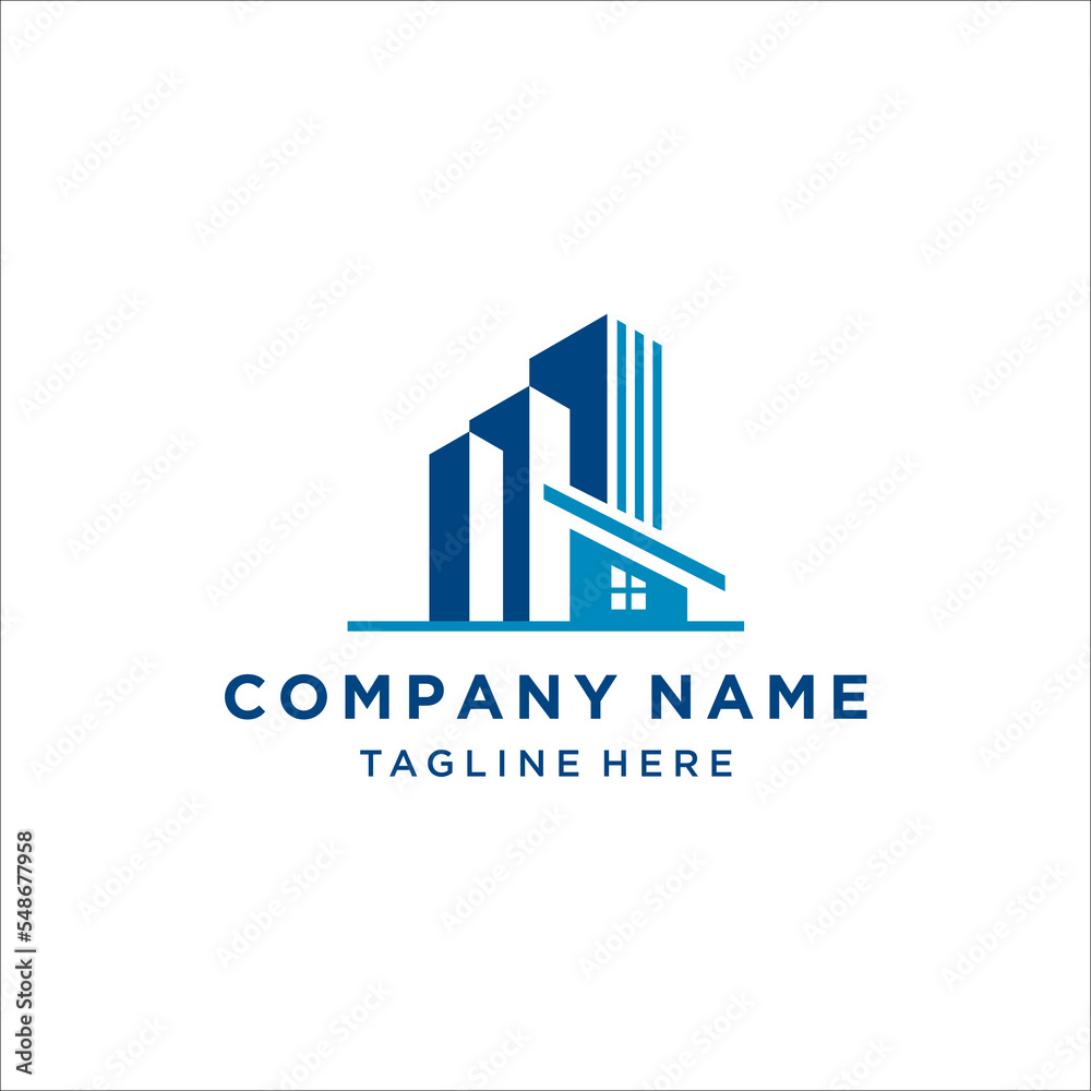Modern real estate logo design template