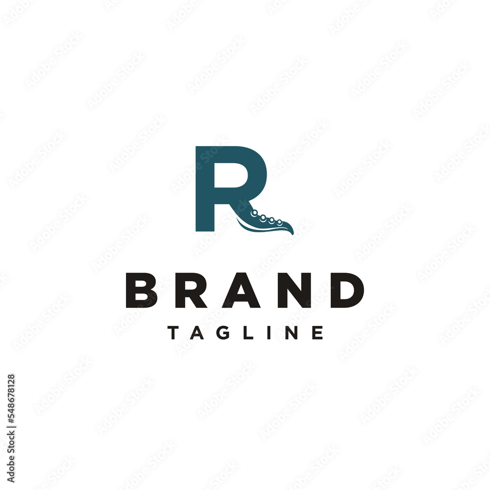 R Letter initial octo octopus cracen logo icon vector Template R Letter initial octo octopus cracen logo icon vector Template