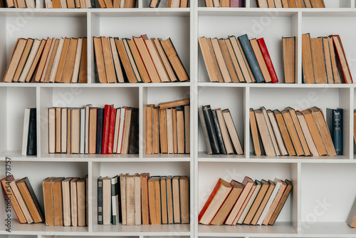 shelves with books
