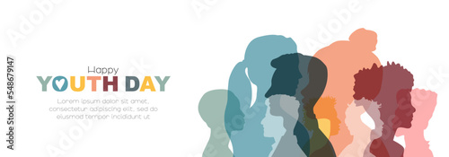 Happy Youth Day banner. Card with place for text.