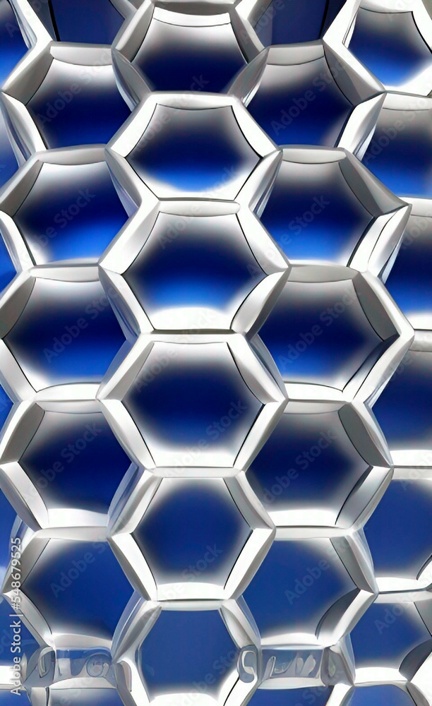 Obraz premium blue hexagon background