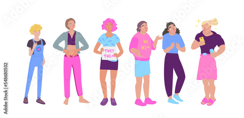 Gender identity concept. Who am I. Vector illustration