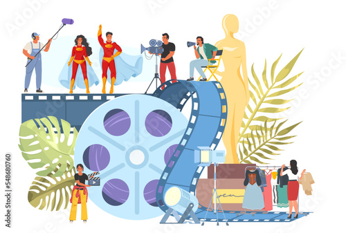 Film production vector cinema movie making poster