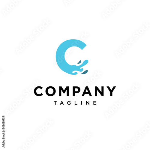 C Letter water Vector logo icon vector Template