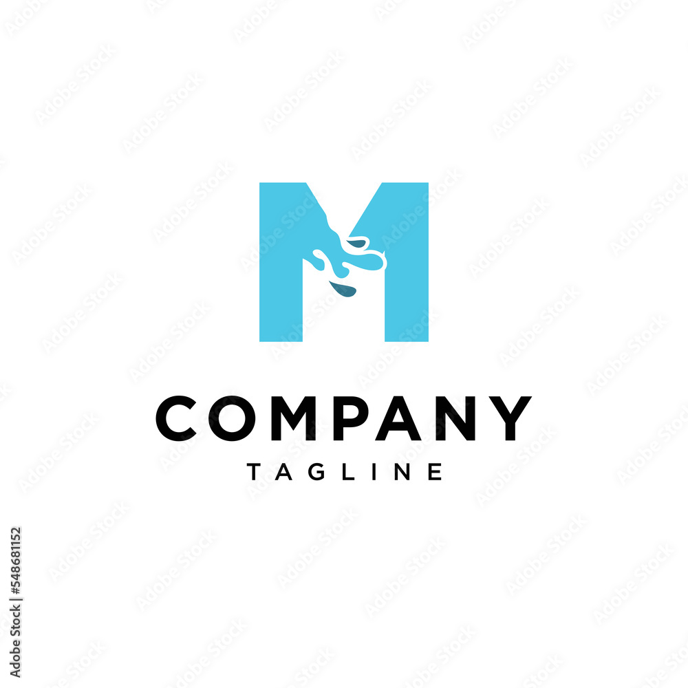 M Letter water Vector logo icon vector Template M Letter water Vector logo icon vector Template