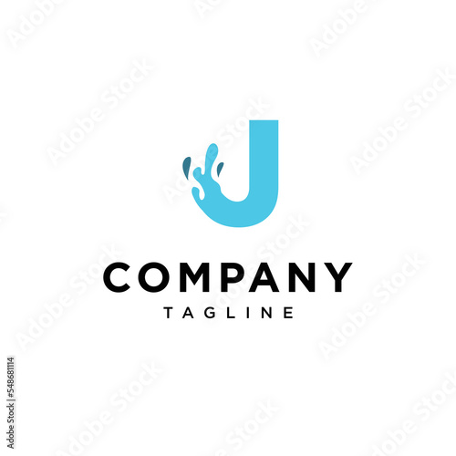 J Letter water Vector logo icon vector Template