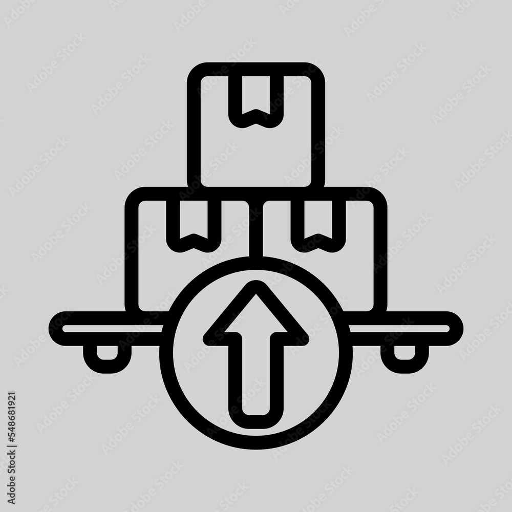 Export icon in line style about logistics, use for website mobile app presentation Export icon in line style about logistics, use for website mobile app presentation