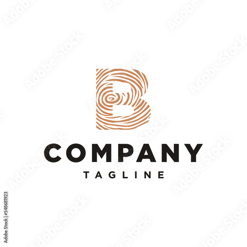 B Letter initial Wood logo inspiration