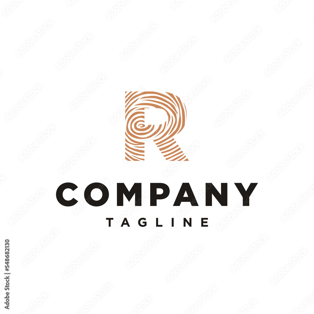 R Letter initial Wood logo inspiration R Letter initial Wood logo inspiration