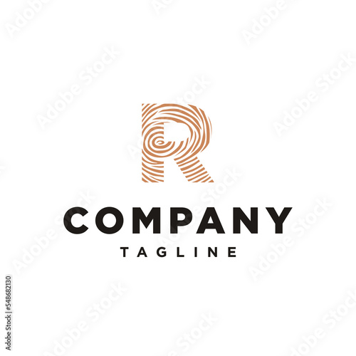 R Letter initial Wood logo inspiration