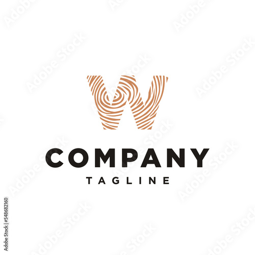 W Letter initial Wood logo inspiration