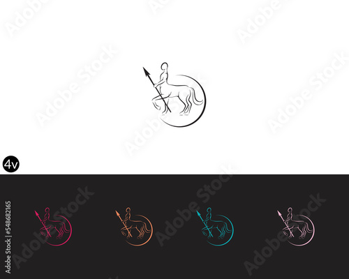 Centaur Archer, mythology creature, Sagitarius Zodiac Sign vector logo icon, fast arch logo from fast archer woman centaur vector for logo, sign, emblem or symbol graphic design vector illustration