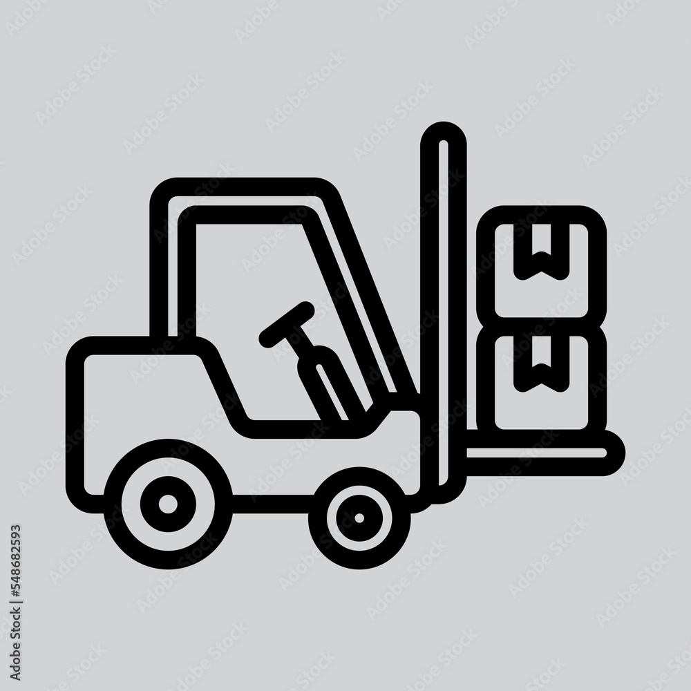 Forklift icon in line style about logistics, use for website mobile app presentation