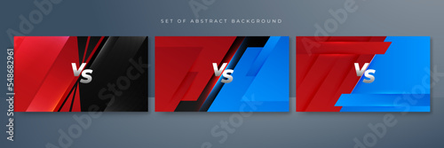 versus vs background with blue and red light, halftone, gradient color for game, battle, fight, competition, match, sport, contest, team, championship, combat, duel, tournament, and 3d effect