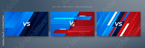 versus vs background with blue and red light, halftone, gradient color for game, battle, fight, competition, match, sport, contest, team, championship, combat, duel, tournament, and 3d effect