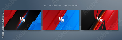 versus vs background with blue and red light, halftone, gradient color for game, battle, fight, competition, match, sport, contest, team, championship, combat, duel, tournament, and 3d effect