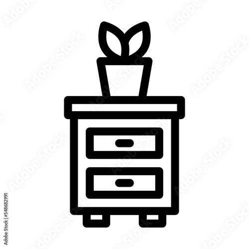 nightstand line icon illustration vector graphic