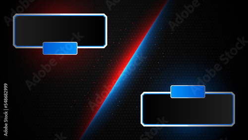 versus vs background with blue and red light, halftone, gradient color for game, battle, fight, competition, match, sport, contest, team, championship, combat, duel, tournament, and 3d effect