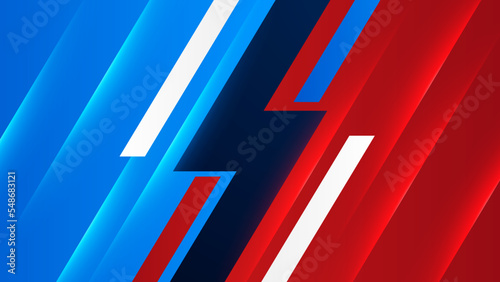 versus vs background with blue and red light, halftone, gradient color for game, battle, fight, competition, match, sport, contest, team, championship, combat, duel, tournament, and 3d effect