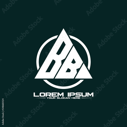 Letter BB triangle logo design vector