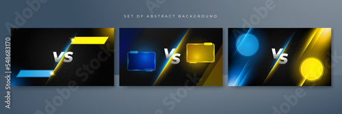 Blue yellow versus vs background. Vector illustration for game, battle, challenge, fight, competition, contest, team, boxing, championship, clash, combat, tournament, conflict, duel, MMA, football