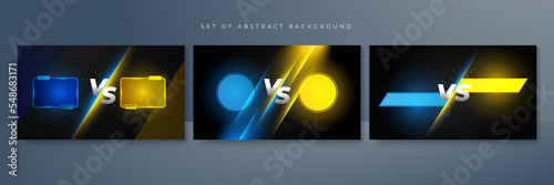 Blue yellow versus vs background. Vector illustration for game, battle, challenge, fight, competition, contest, team, boxing, championship, clash, combat, tournament, conflict, duel, MMA, football