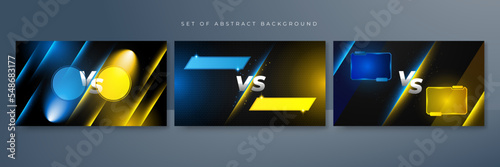 Blue yellow versus vs background. Vector illustration for game, battle, challenge, fight, competition, contest, team, boxing, championship, clash, combat, tournament, conflict, duel, MMA, football
