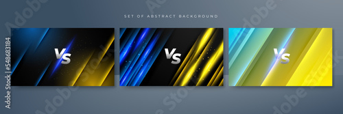 Blue yellow versus vs background. Vector illustration for game, battle, challenge, fight, competition, contest, team, boxing, championship, clash, combat, tournament, conflict, duel, MMA, football