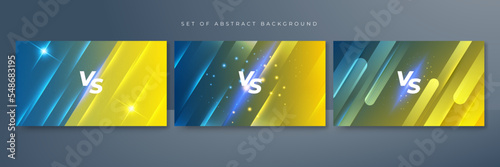 Blue yellow versus vs background. Vector illustration for game, battle, challenge, fight, competition, contest, team, boxing, championship, clash, combat, tournament, conflict, duel, MMA, football