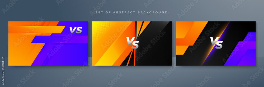 Orange yellow purple versus vs background. Vector illustration for game, battle, challenge, fight, competition, contest, team, boxing, championship, clash, combat, tournament, conflict, duel, MMA Orange yellow purple versus vs background. Vector illustration for game, battle, challenge, fight, competition, contest, team, boxing, championship, clash, combat, tournament, conflict, duel, MMA