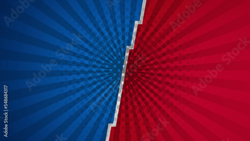 Versus background with blue red for game, battle, challenge, fight, competition, contest, team, boxing, championship, clash, combat, tournament, conflict, duel, MMA, football