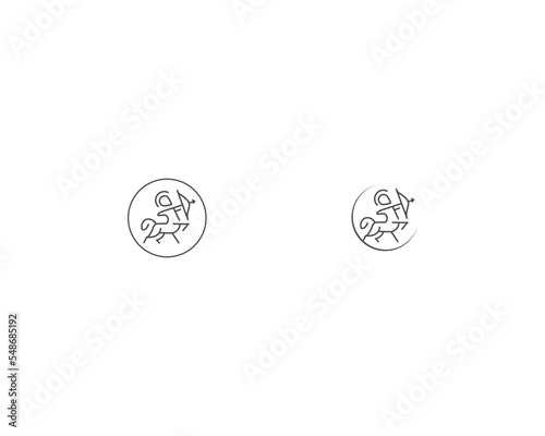 Centaur Archer, mythology creature, Sagitarius Zodiac Sign vector logo icon, fast arch logo from fast archer woman centaur vector for logo, sign, emblem or symbol graphic design vector illustration