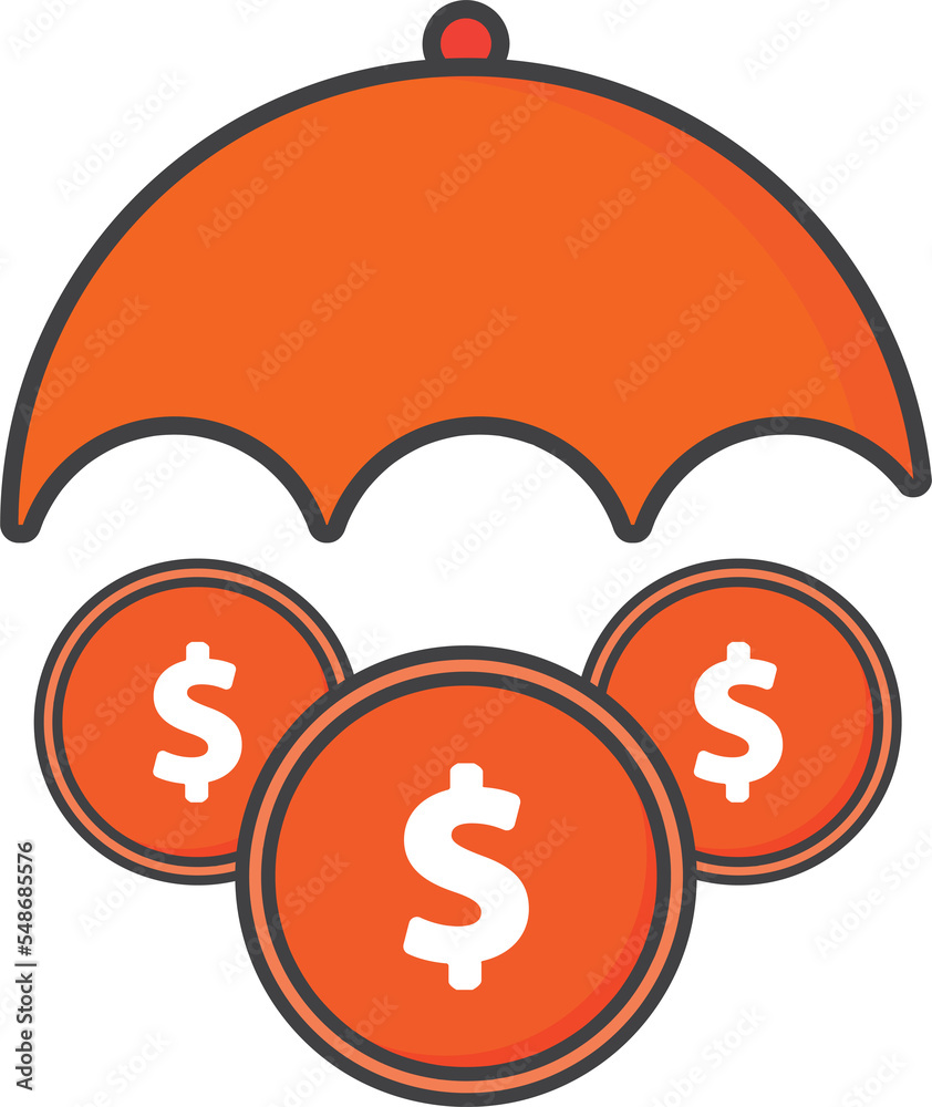 money umbrella icon