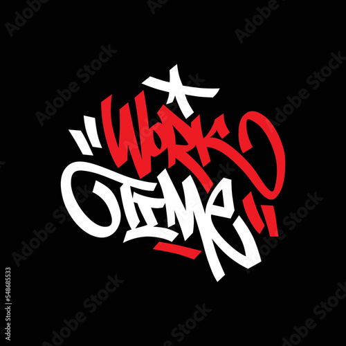 work time modern typography design. perfect for poster, banner,t shirt, web design, social media and different uses