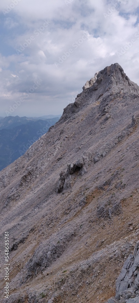 Panoramic View Climbing Zugspitze North Face classic Route Eisenzeit