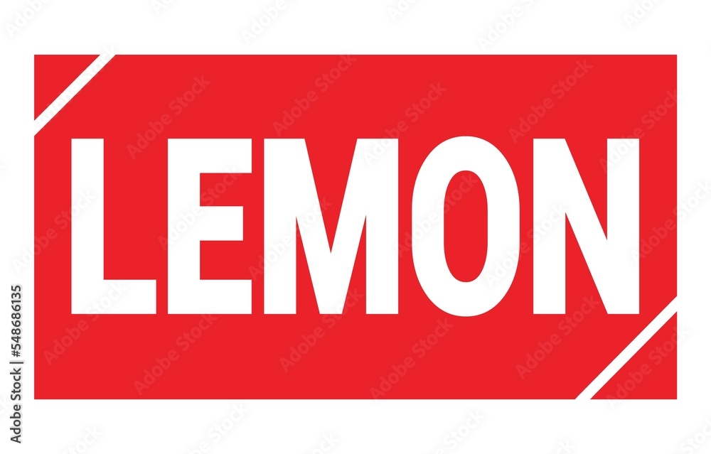Fototapeta premium LEMON text written on red stamp sign.
