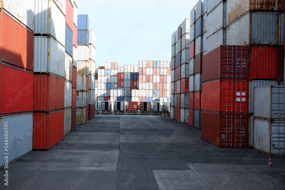 Fototapeta premium Cargo stacks in the depot
