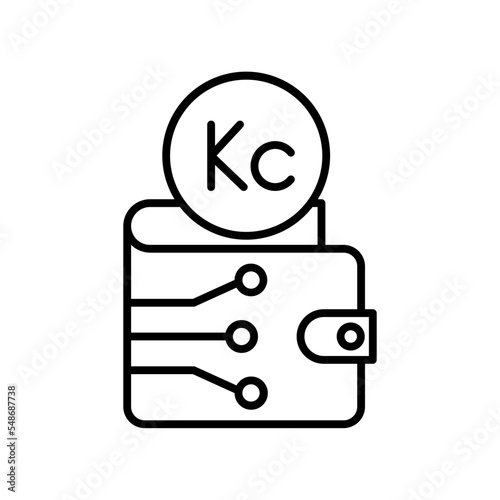czech koruna line icon