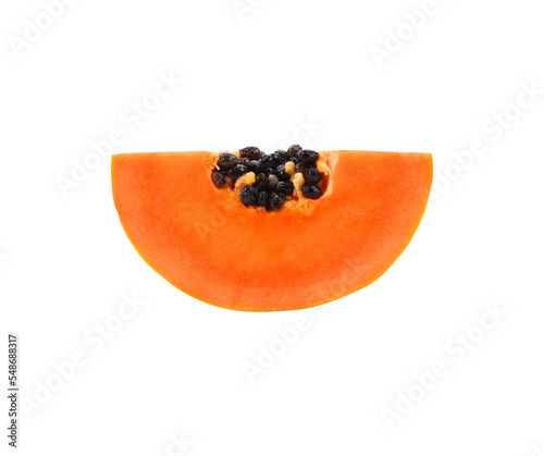 sliced of ripe papaya isolated on transparene  png