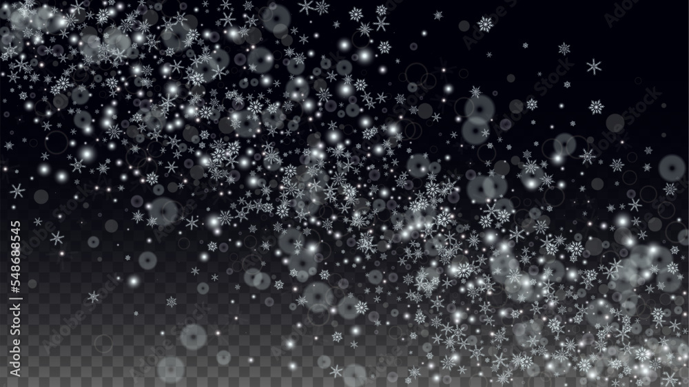 Christmas Vector Background with Falling Snowflakes Isolated on Transparent Background. Realistic Snow Sparkle Pattern. Snowfall Overlay Print. Winter Sky. Realistic Snow. Happy Christmas, New Year. Christmas Vector Background with Falling Snowflakes Isolated on Transparent Background. Realistic Snow Sparkle Pattern. Snowfall Overlay Print. Winter Sky. Realistic Snow. Happy Christmas, New Year.