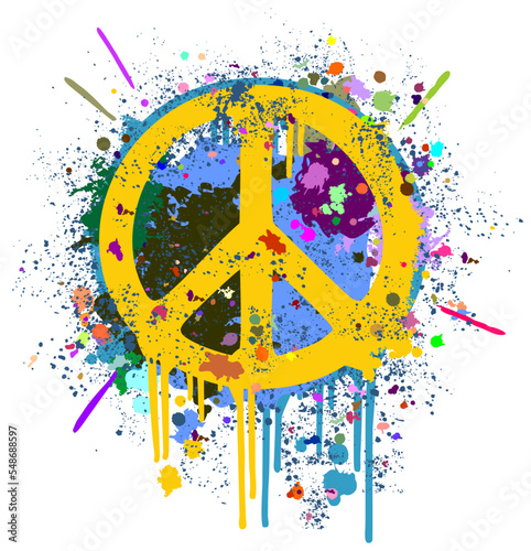 Pacific symbol in graffiti style. Vector colorful illustration isolated on white background.