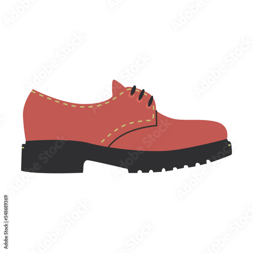 Autumn closed Female shoes flat vector illustration. Summer, autumn and winter foot wear for women isolated on white background