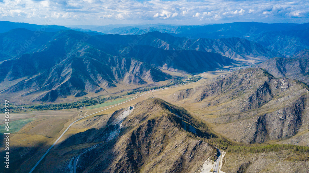 Altai mountain landscape from a bird's-eye view. Altai mountain landscape from a bird's-eye view.