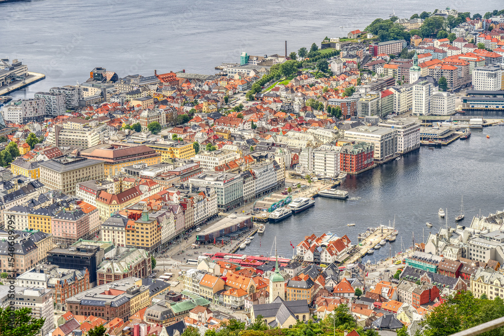 Bergen landmarks, Norway, HDR Image