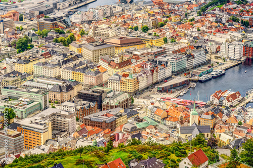 Fototapeta Naklejka Na Ścianę i Meble -  Bergen landmarks, Norway, HDR Image