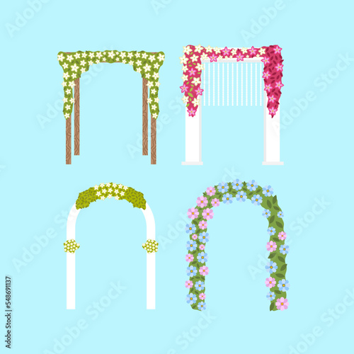 Set Of Wedding Arch Illustration 