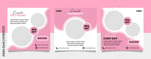 Social media post template for сontent creators of beauty, fashion, cosmetics, jewelry, makeup, post and cover