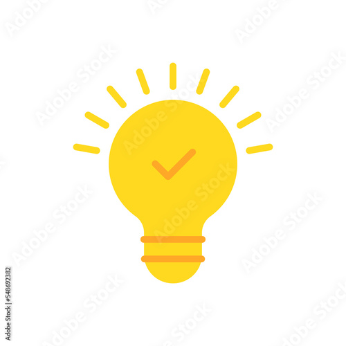 yellow bulb with checkmark like fun fact icon