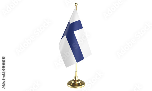 Finland table flag on white background, 3d rendering, isolated