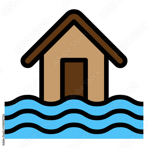 flood  filled outline icon